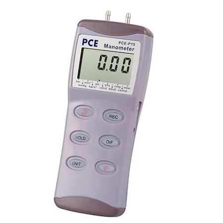 Pce Instruments Differential Pressure Gauge, 0 to +/-15 PSI PCE-P15